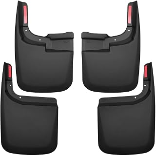 Husky Liners Custom Mud Guards | Fits 2017-2026 Ford F-250 &amp; F-350 w/Single Rear Wheels &amp; w/o OEM Fender Flares | Rear Set, 2-pc Black - 58466