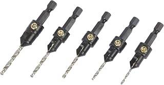 Trend Snappy 5-Piece Countersink & Drill Set for No4-No12 Gauge Screws, Quick Release, Pilot Holes & Countersinks in One Go, SNAP/CS/SET