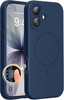 Miracase iPhone 17 Case, Compatible with MagSafe, Built-in 3mm Thick Silicone Control Case, Shockproof Drop Protection - Dark Blue