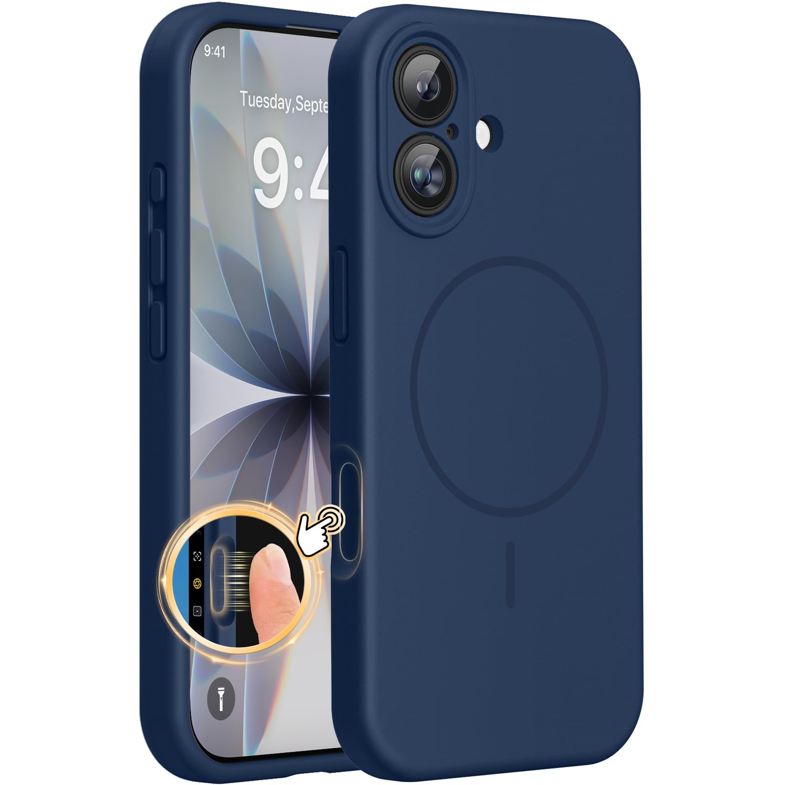 Miracase iPhone 17 Case, Compatible with MagSafe, Built-in 3mm Thick Silicone Co
