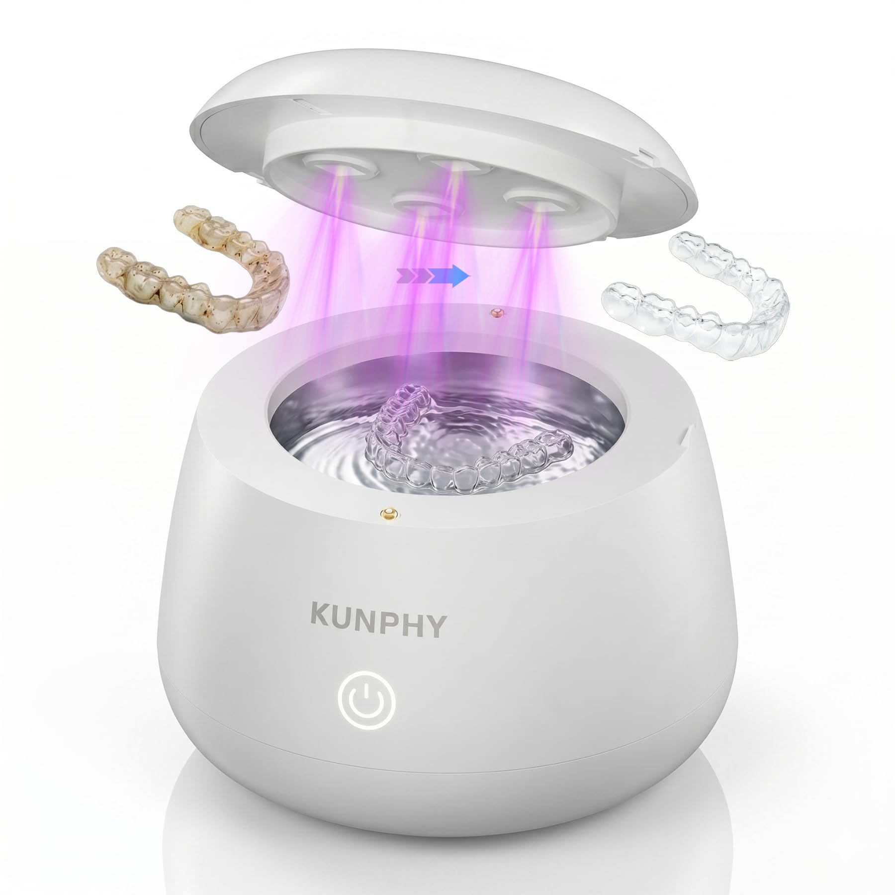 KUNPHY 48kHz Ultrasonic Retainer Cleaner kit, Dental Cleaner Machine | 2026 Opti