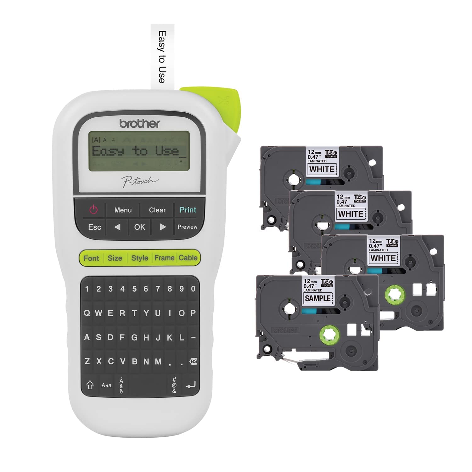 Brother P-Touch, PTH110BP, Easy Portable Label Maker Bundle (4 Label Tapes Inclu
