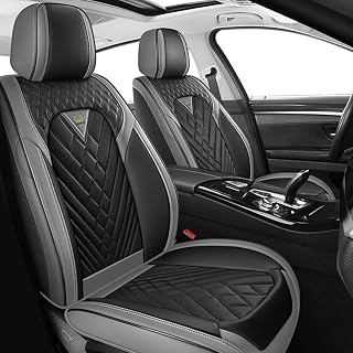Car Seat Covers for Toyota Corolla 1999-2026, Premium Nappa Leather Waterproof & Anti-Slip, Full Coverage Customized fit Toyota Corolla Seat Covers Front Set (2 Seats Standard,Gray-Black)