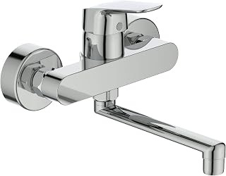 Ideal Standard Ceraflex Basin Mixer, Projection 160 mm, Water-Saving Bathroom Tap, Extra Durable, Swivel Spout – Chrome (219 x 160 mm)