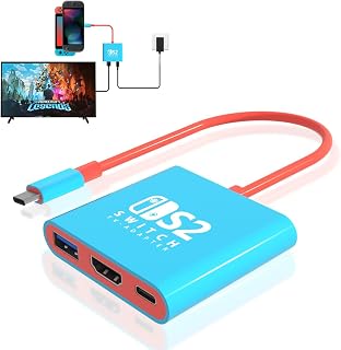 Switch Docking Station for Nintendo,Switch 2 Dock Adapter Compatible Switch2/OLED/Steam Deck Support 4K60HZ Switch TV Dock Mode with HDMI2.0,Portable Nintendo Switch Docking Station for Switch2/1