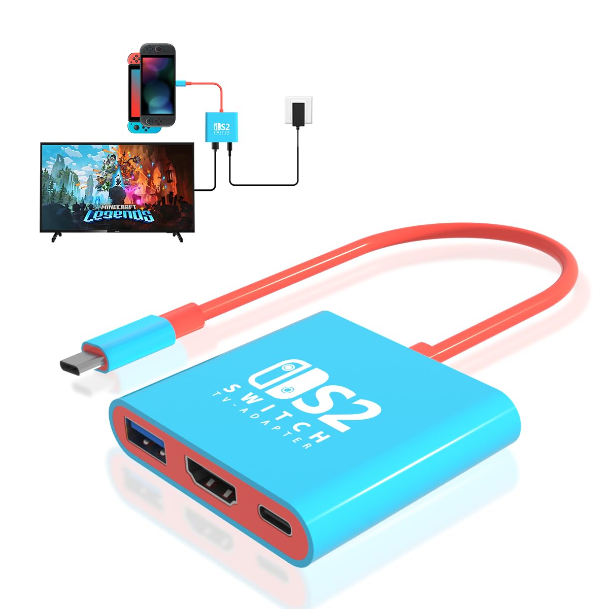 Switch Docking Station for Nintendo,Switch 2 Dock Adapter Compatible Switch2/OLE