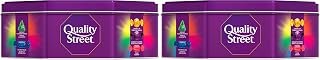 Quality Street Assorted Chocolates, Candies, Crémes, Caramels, Pralines & Toffees, Individually Wrapped, Imported, Holiday Gift Tin, 650g (Pack of 2)