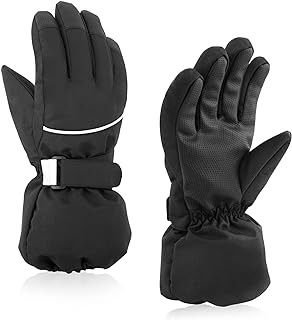 BAVST Kids Winter Glove Boys Girls Snow Ski Waterproof Gloves for Teens Fleece Lining Warm Mittens Outdoor