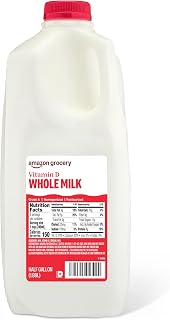 Amazon Grocery, Whole Milk, Half Gallon, 64 Fl Oz