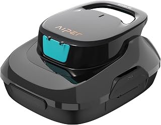 AIPER Cordless Automatic Cleaner, Pool Vacuum with Auto- Parking, Lightweight, Ideal for Above Ground Flat Pool up to 860 sq.ft.,Black (Renewed)