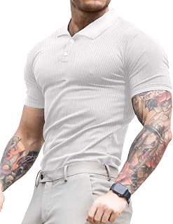 Lehmanlin Men's Long-Sleeved Short-Sleeved Sports T-Shirt, Elastic V-Neck, Muscle Fit, Casual Underwear