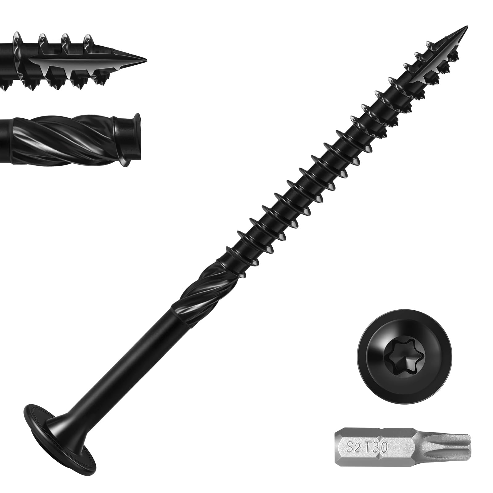 BNUOK Lag Screws #14 x 6 Inch, (1lb, 20pcs) Heavy Duty Construction Structural E