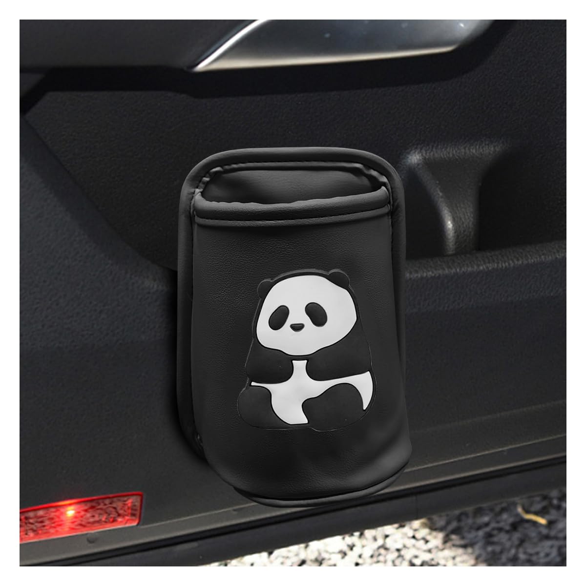 Cute Panda Car Cup Holder, Clip-On Leather Car Door Drink Holder, Automotive Bac