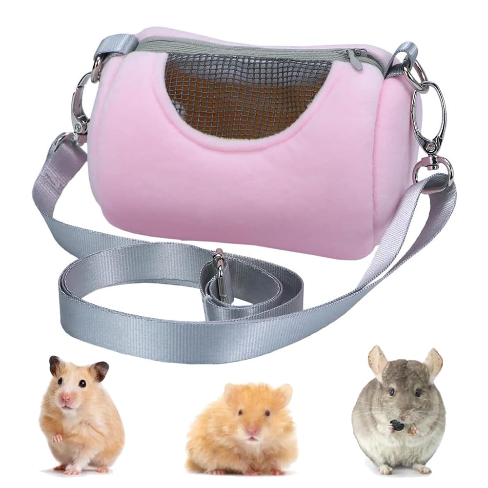 Lymizhuo Portable Hamster Carrier Bag - Breathable Mesh Small Pet Travel Backpac