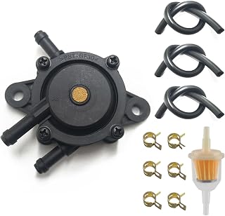 VRWEARE Fuel Pump with Filter and Oil Hose Compatible with Kohler 17HP-25HP Briggs and Stratton John Deere Kawasaki Yamaha Golf Cart Lawn Mower Cub Cadet mikuni Fuel Pump 808492 808656