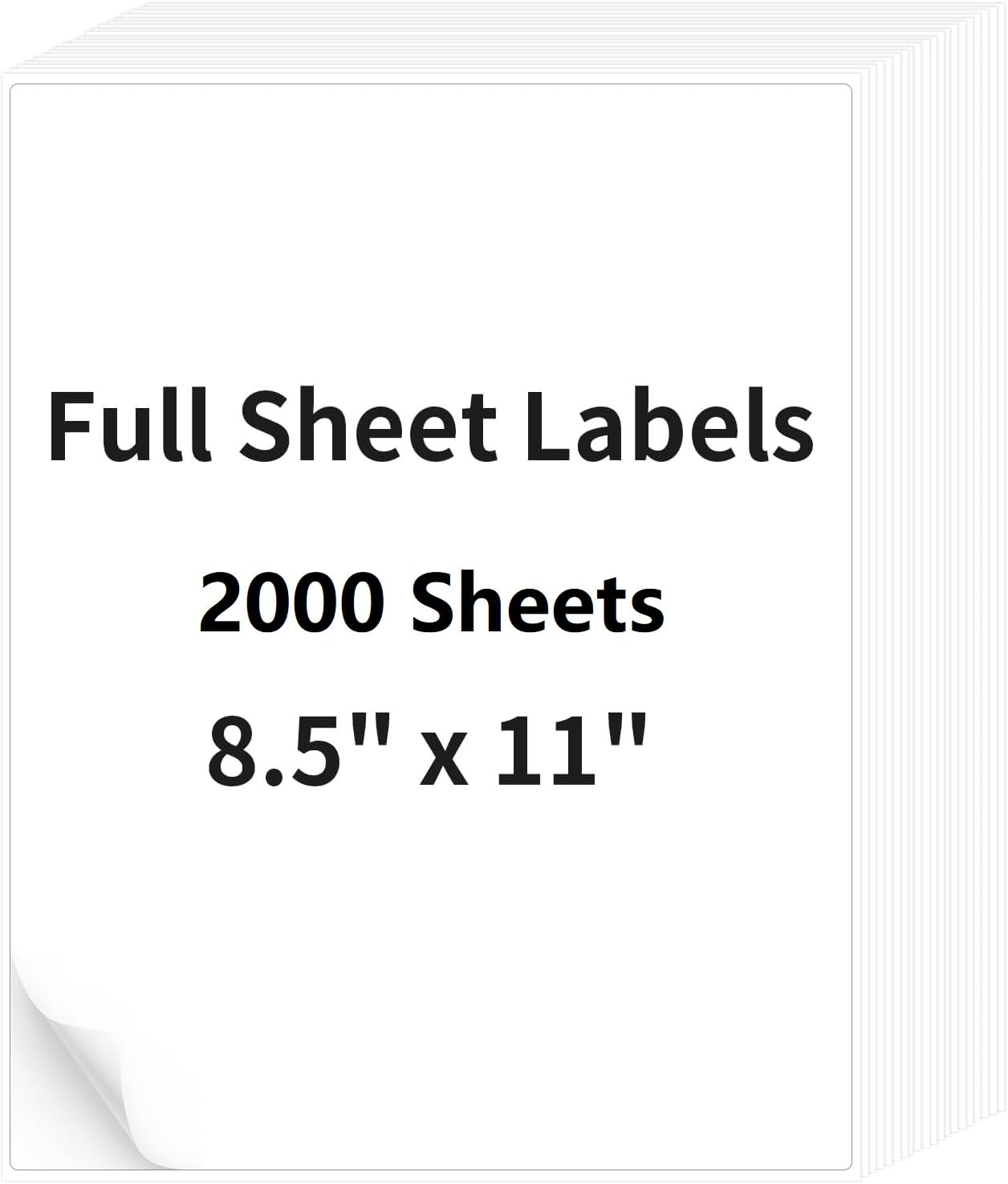 2000 Sheets 8.5" x11" Full Sheet Shipping Labels, Printable Sticker Paper, Matte