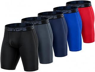 DEVOPS 3 or 5 Pack Men's Compression Shorts with Pocket/Non-Pocket