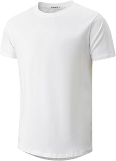 YININF Men's T-Shirts Hipster Short Sleeve Solid Color Crew Neck Cotton Soft Fitted Tees