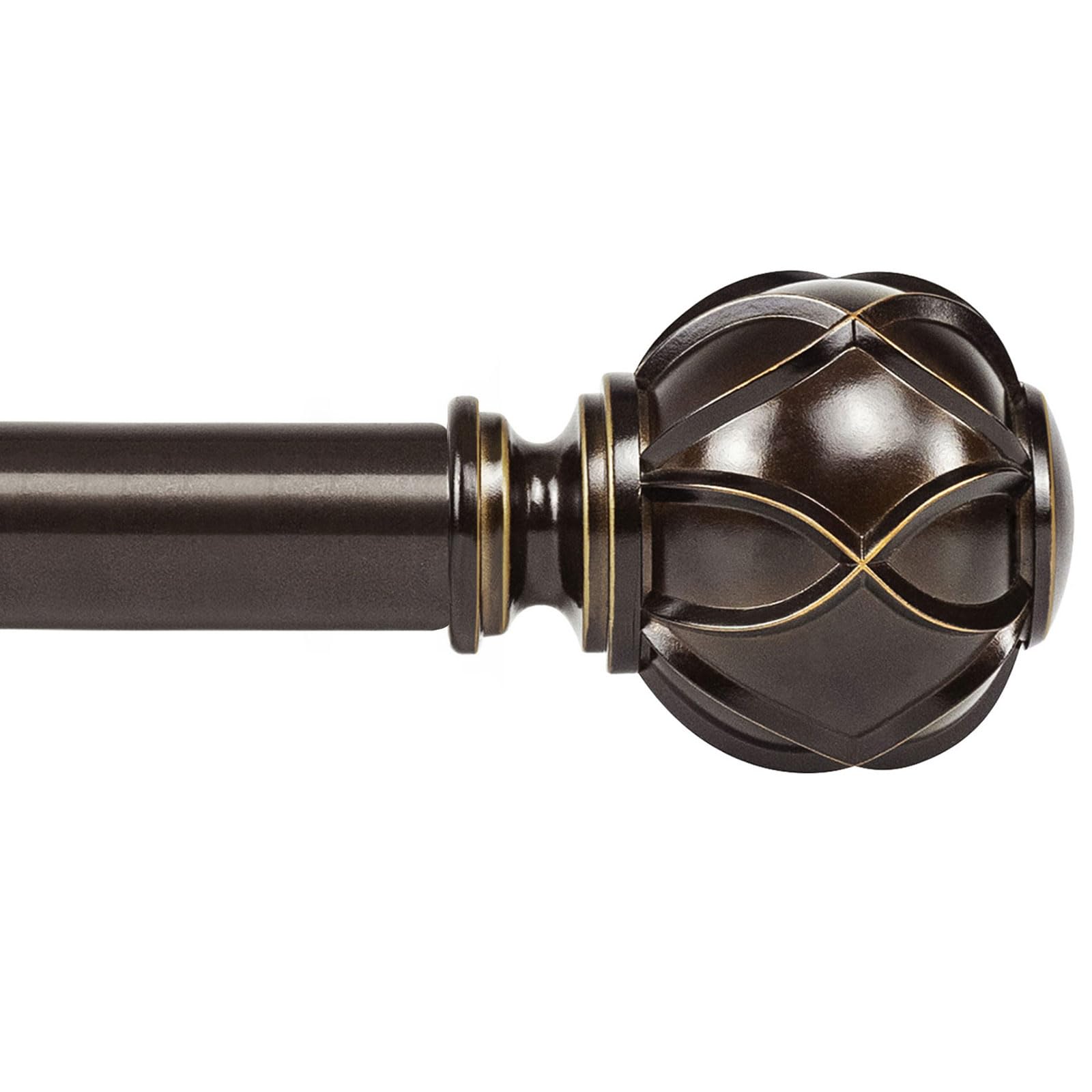 KAMANINA Curtain Rods for Windows 72 to 144 Inch, Long Heavy Duty, Bronze | 7/8 