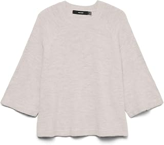 VERO MODA Vmlefile 3/4 O-Neck Pullover Noos Vmlefile Noos - Women's 3/4 Pullover (Pack of 1)
