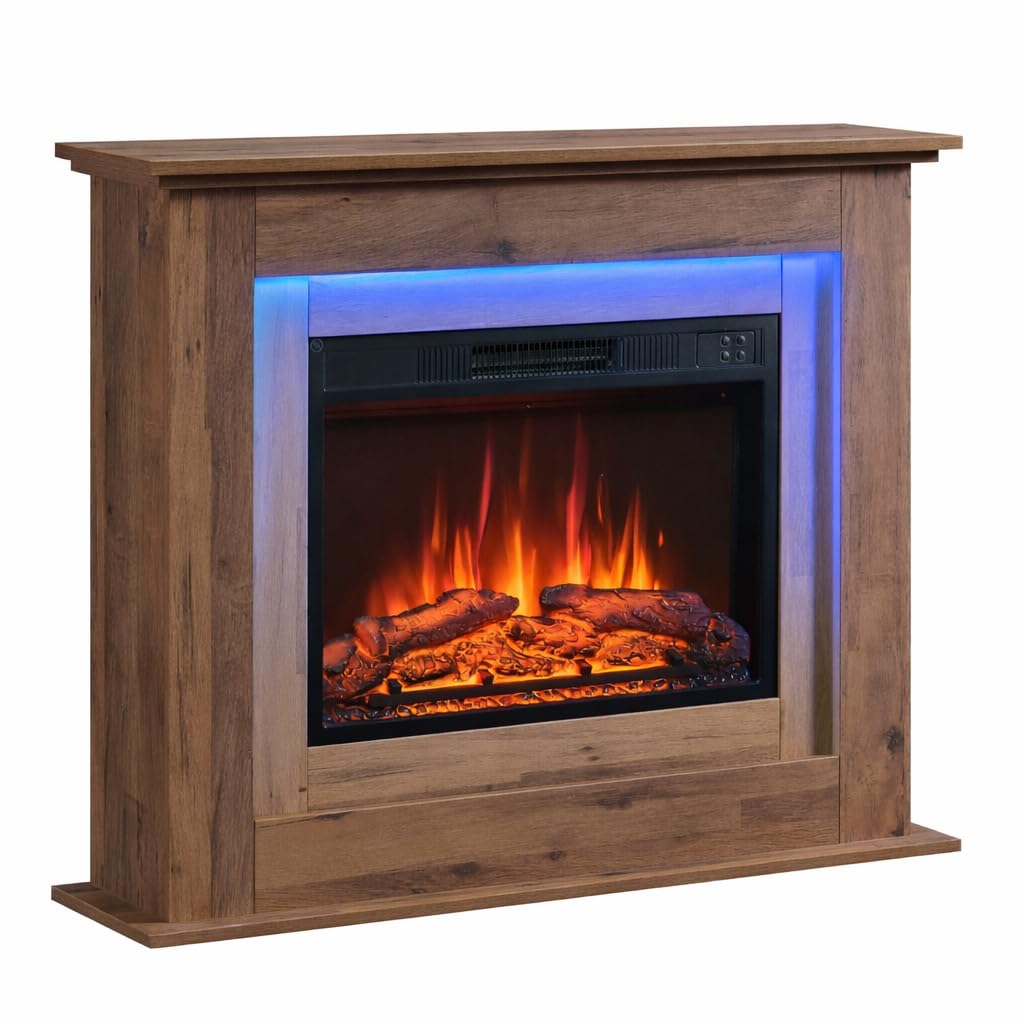 FLAMEKO 39" Electric Fire and Surround, Savannah Dark Bronx Oak | 2kW heater, 3 