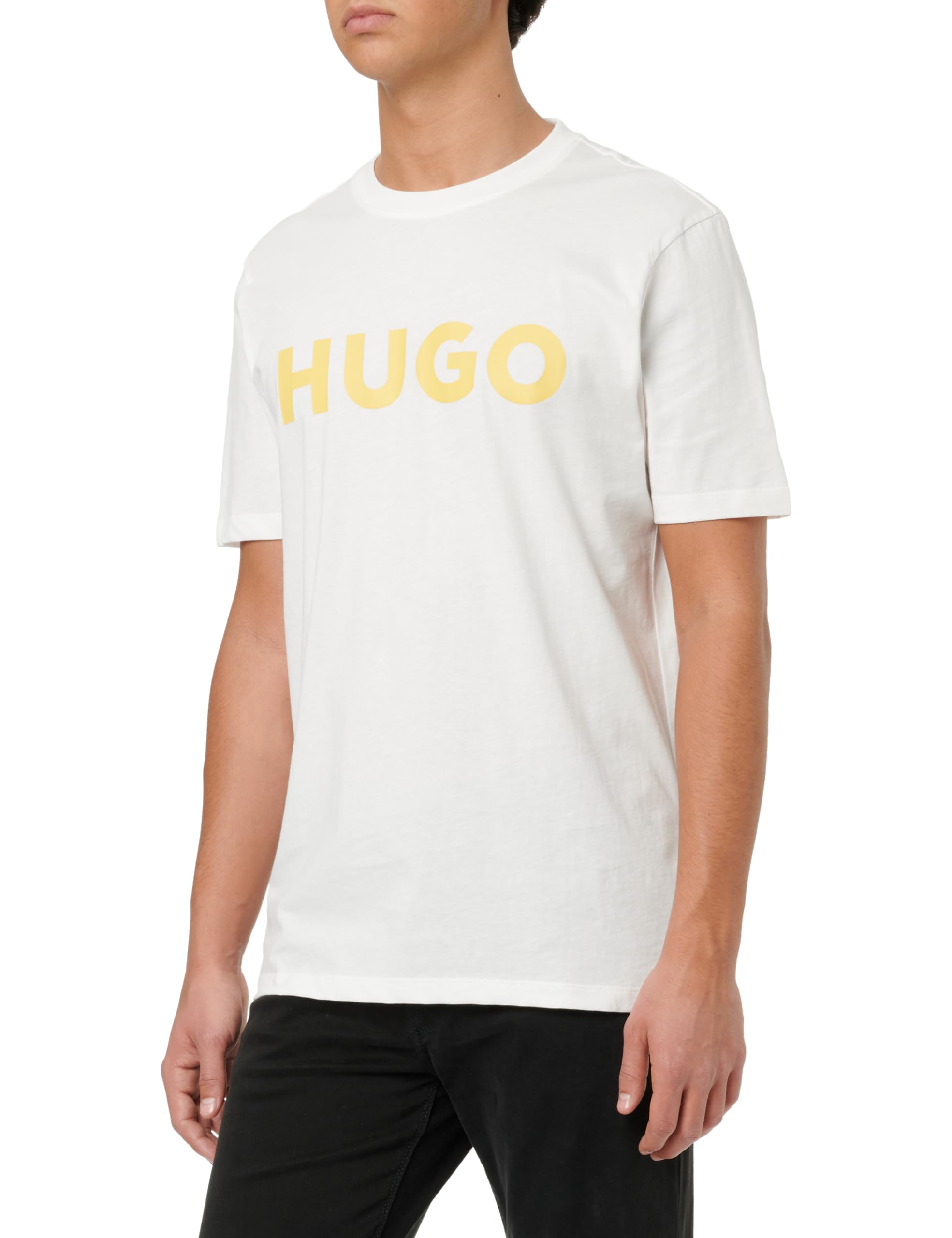 HUGO Mens Dulive U241 Flame-Logo T-Shirt in Cotton Jersey