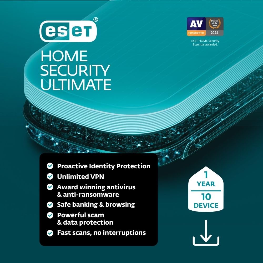ESET Home Security Ultimate | Antivirus | Unlimited VPN | Identity Protection | 