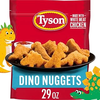Tyson Fully Cooked Fun Dinosaur Chicken Nuggets, 29 oz (Frozen) | 13g protein per serving; all natural, minimally processed; raised without added hormones; no artificial ingredients