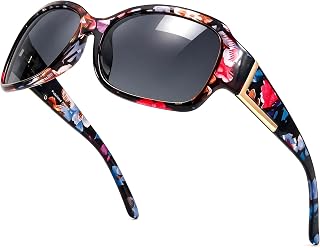 LVIOE Women's Polarized Sunglasses Fashion Curved Design UV400 Protection