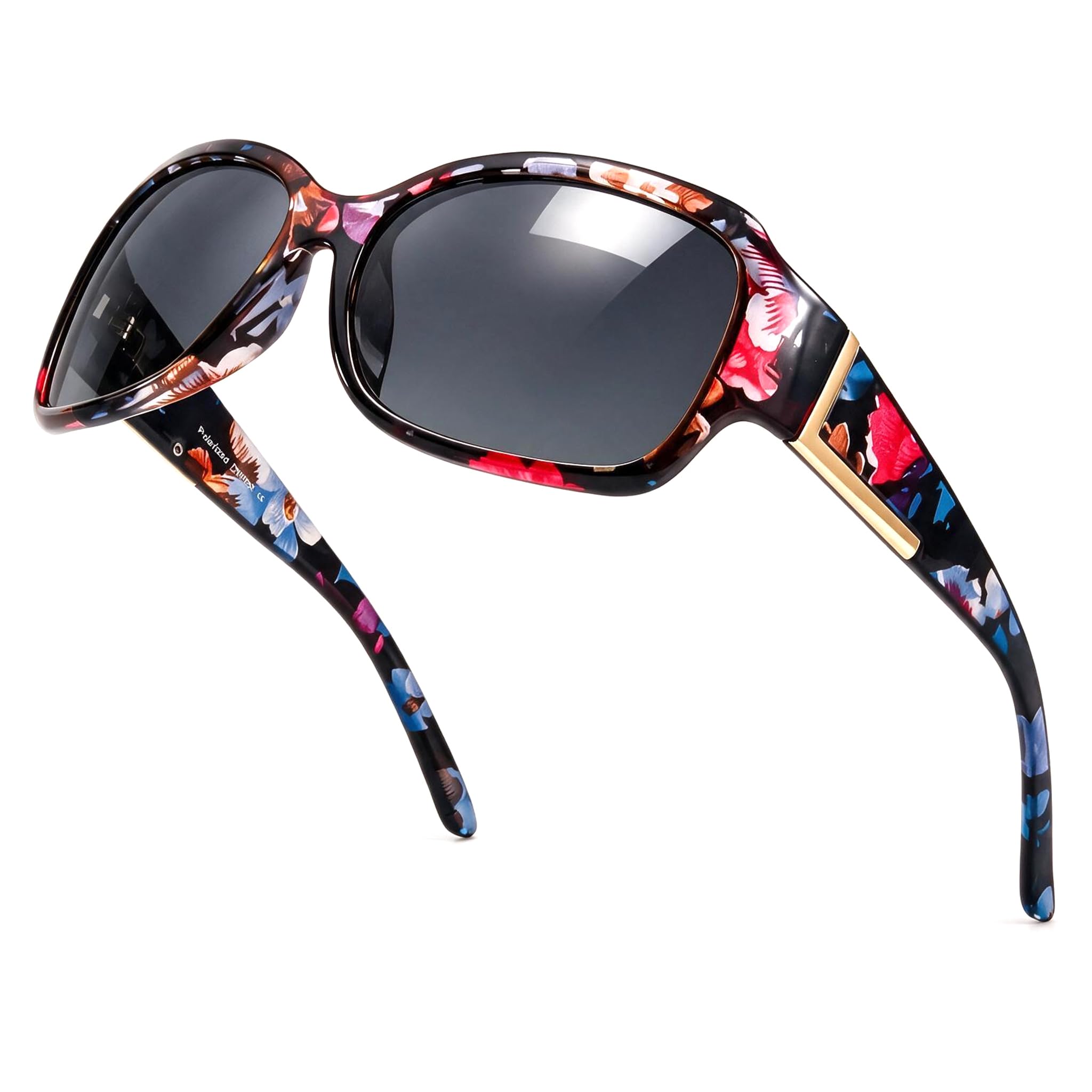 LVIOE Women's Polarized Sunglasses Fashion Curved Design UV400 Protection
