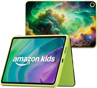 Amazon Kids Tablet 11 newest model, Ages 6-12, 11" 2.5K display, 8GB, Includes 1-year Kids+ content subscription, Parental controls, and Stellar Swirl slim hard case