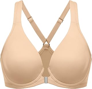 DELIMIRA Women's Front Closure Racerback Plus Size Bra