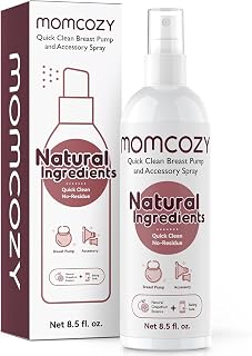 Momcozy Breast Pump Cleaning Spray, Milk Fat Removal, 8.5 Fl Oz | Purely Clean, Natural Grapefruit Scent, Spray for Pump or Accessories, and other Baby Products, not a Lubricant