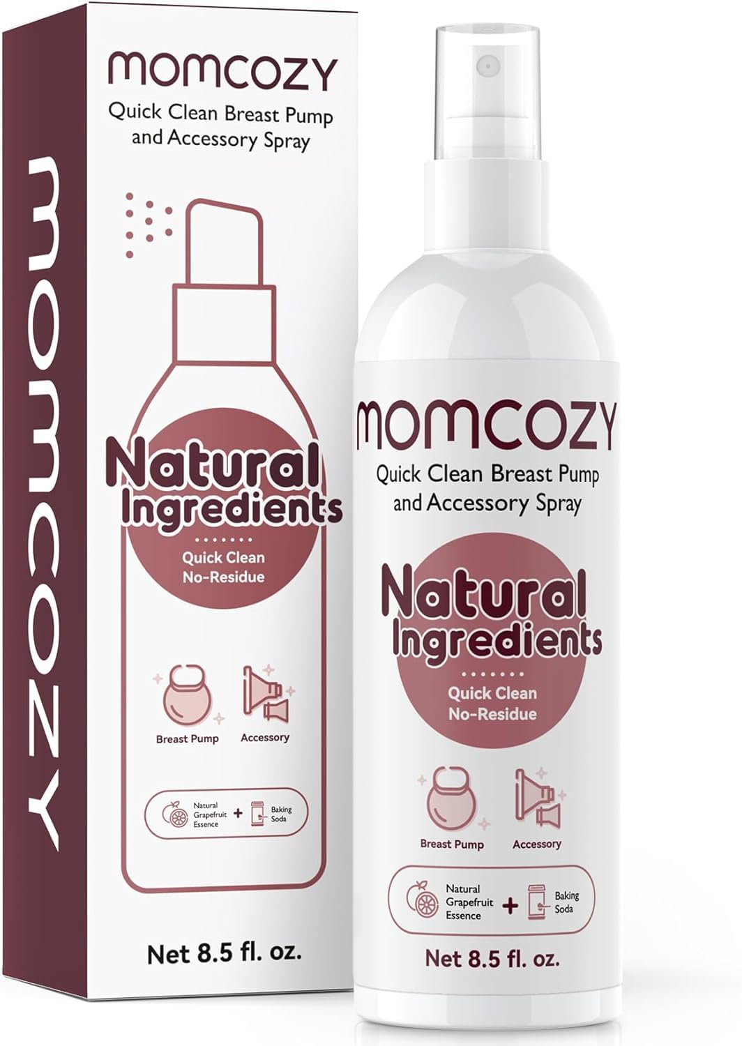 Momcozy Breast Pump Cleaning Spray, Milk Fat Removal, 8.5 Fl Oz | Purely Clean, 