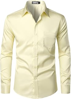 ZEROYAA Mens Urban Casual Business Slim Fit Dress Shirt