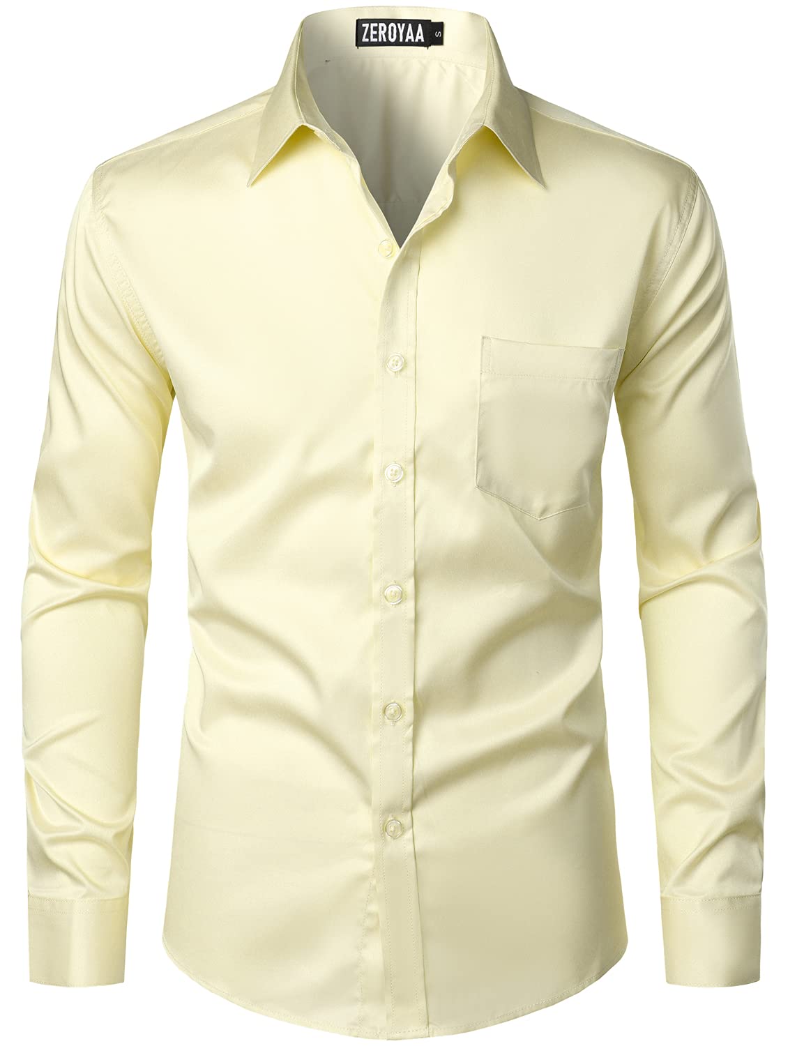 ZEROYAA Mens Urban Casual Business Slim Fit Dress Shirt