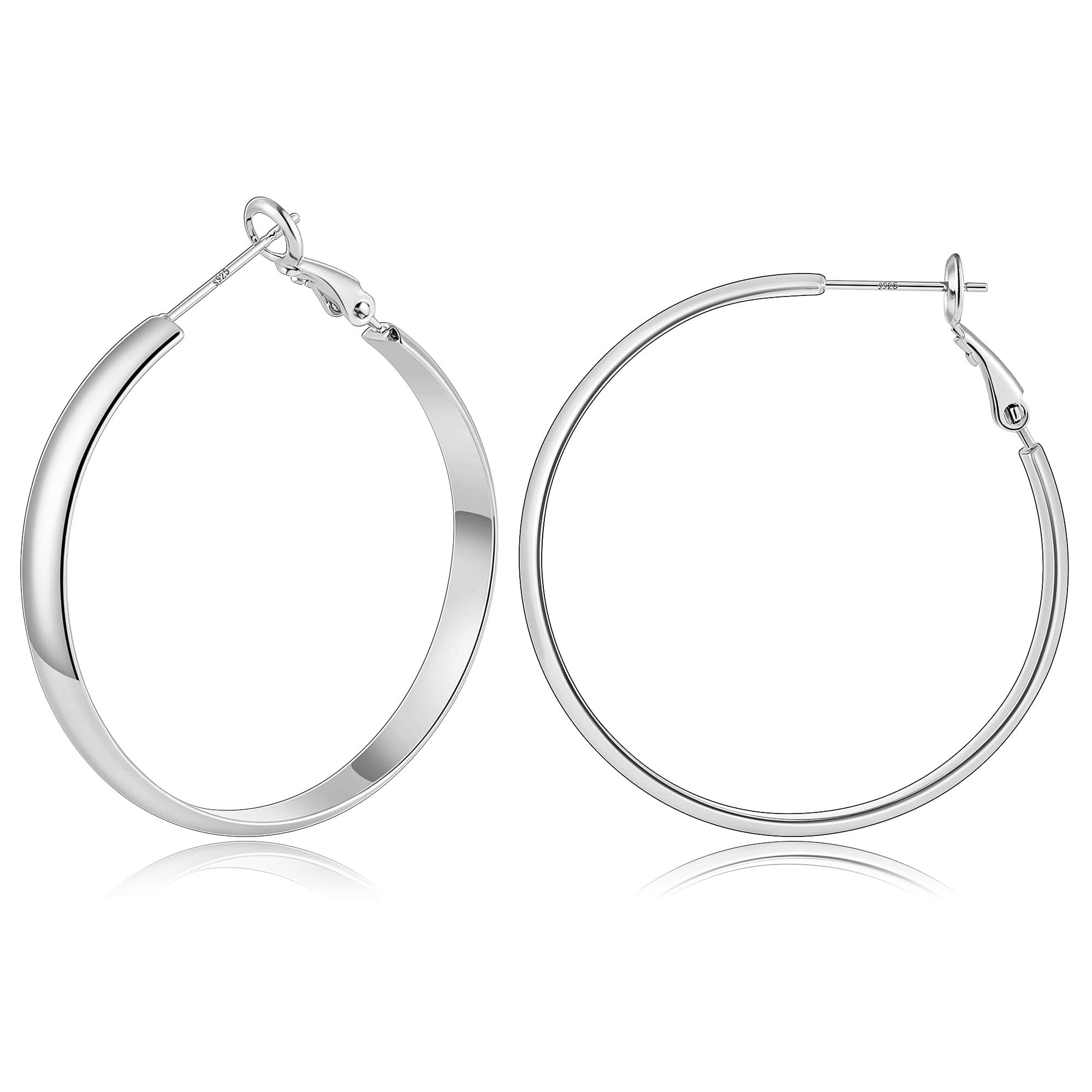 Gacimy Gold Hoop Earrings for Women with 925 Sterling Silver Post