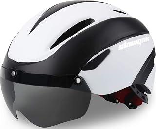 Shinmax Cycling Helmet for Men and Women, CE Certified with Detachable Magnetic Glasses, Adult Visor, Mountain Bike Helmet, Adjustable Road Safety Protection, Skiing