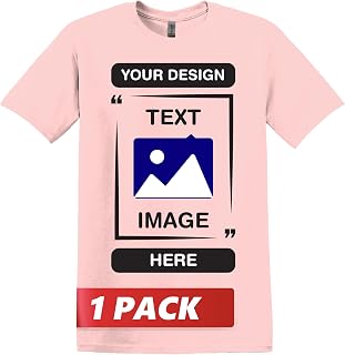 Gildan Custom T-Shirts - Personalized Unisex Crewneck Tee Shirt - Customize Your Image, Text & Photo - Men Women Adult