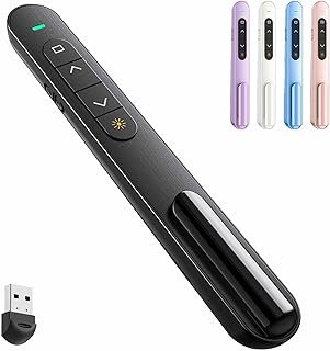 QUI Presentation Clicker with Volume Control, Wireless Presenter Remote | Plug & Play 2.4GHz USB Slide Advancer Compatible with Mac/Windows, Works with PowerPoint, Keynote, and Google Slides