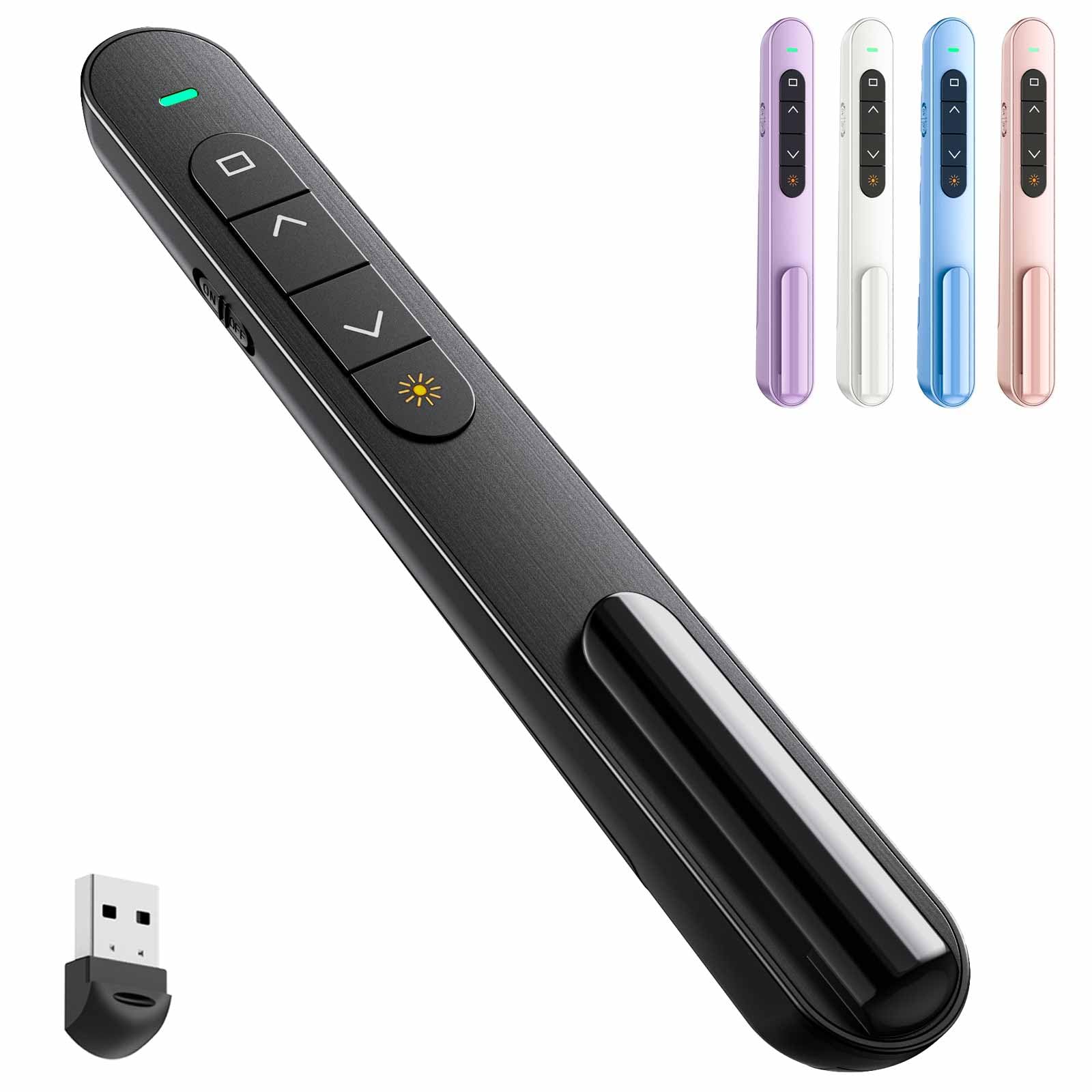 QUI Presentation Clicker with Volume Control, Wireless Presenter Remote | Plug &