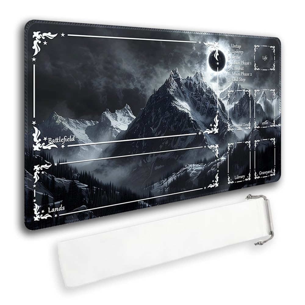 Durable MTG Playmat TCG Playmat with Zone and Locking Edges for MTG Gaming - Inc