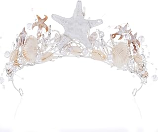 CoTeeZa Mermaid Crown Boho Starfish Headpiece - Seashell Crowns with Sea Star for Halloween Costume Beach Wedding Accessories