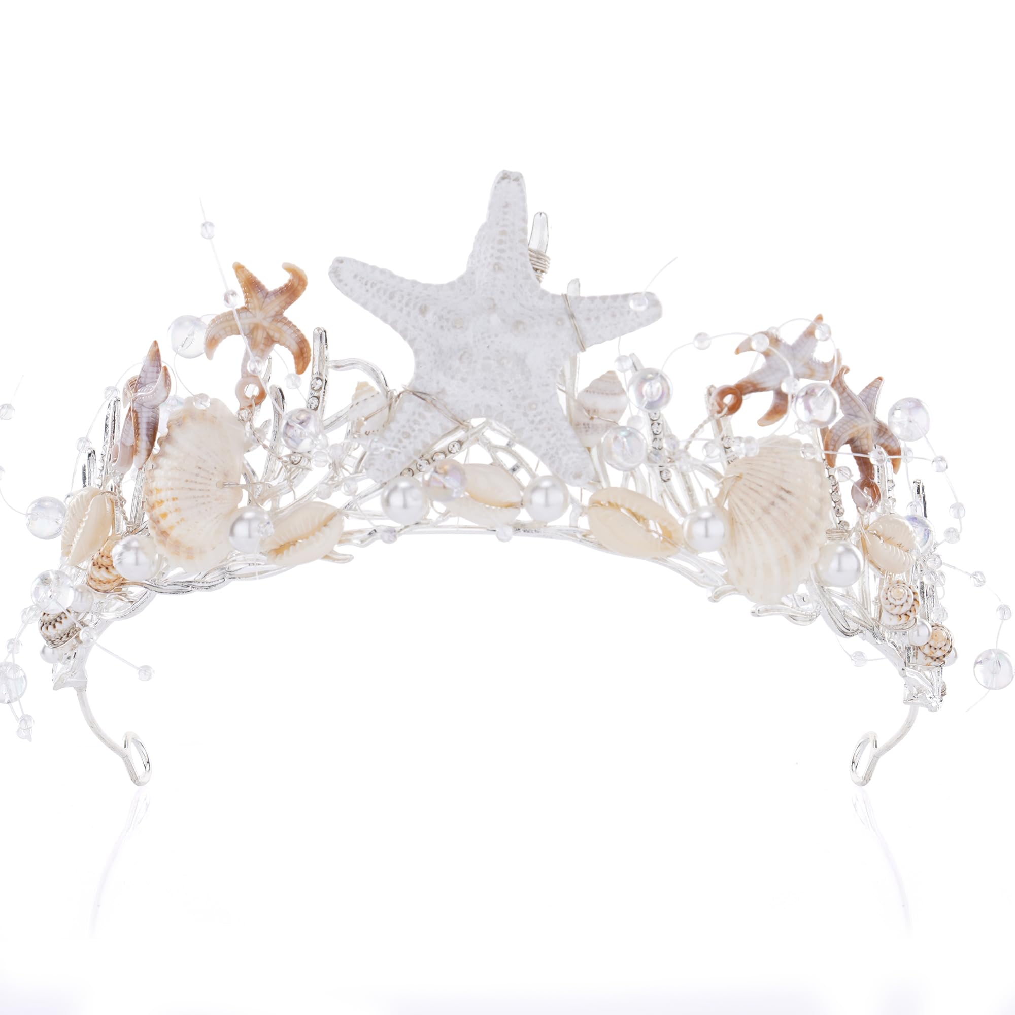 CoTeeZa Mermaid Crown Boho Starfish Headpiece - Seashell Crowns with Sea Star fo