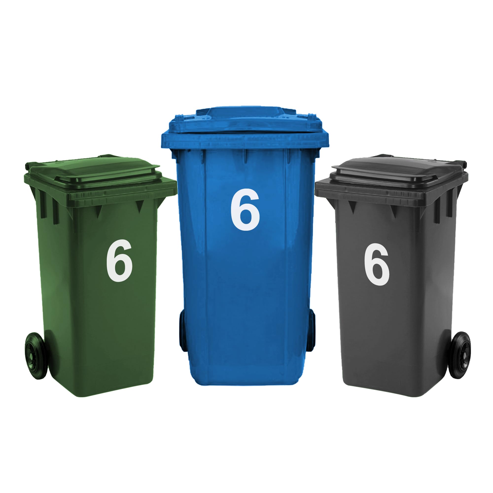 3 Pack Bin Numbers for Wheelie Bins 0-99/A-D | Large Number Stickers (6) | 17.5c