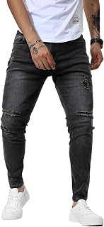 Mens Jeans Slim Fit Skinny Denim Stretch Tapered Jean Pants