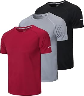 Gaiatiger 3er Pack Sport Tshirts Herren Funktionsshirt Sportshirt Männer