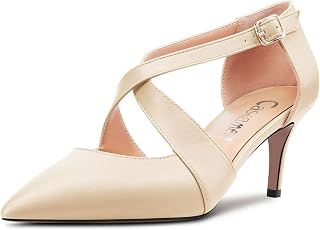 Castamere Medium Needle Pointed Heel Cross Strap Pumps Wedding Party 6.5 CM Heels