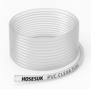 19mm x 22.5mm Transparent Tube PVC Clear Hose, Flexible Vinyl Tubing, Food Grade Plastic Tube Pipe for Transfer Water Oil Air 5 Metre (16.40 Ft)