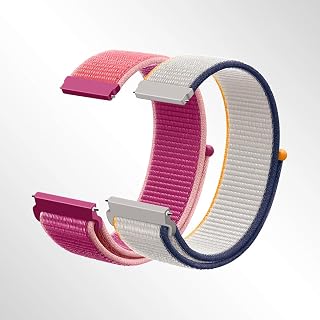 2 Pack Watch Bands Compatible with 20mm 22mm Watch Bands Quick Release Replacement Strap Adjustable Elastic Braided Bands Replacement for Women Men